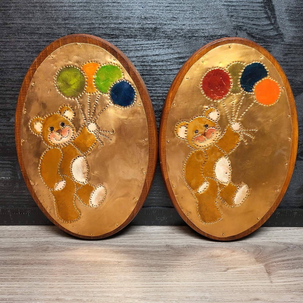 Vintage Cooper Wall Art - Bears N Balloons Pair